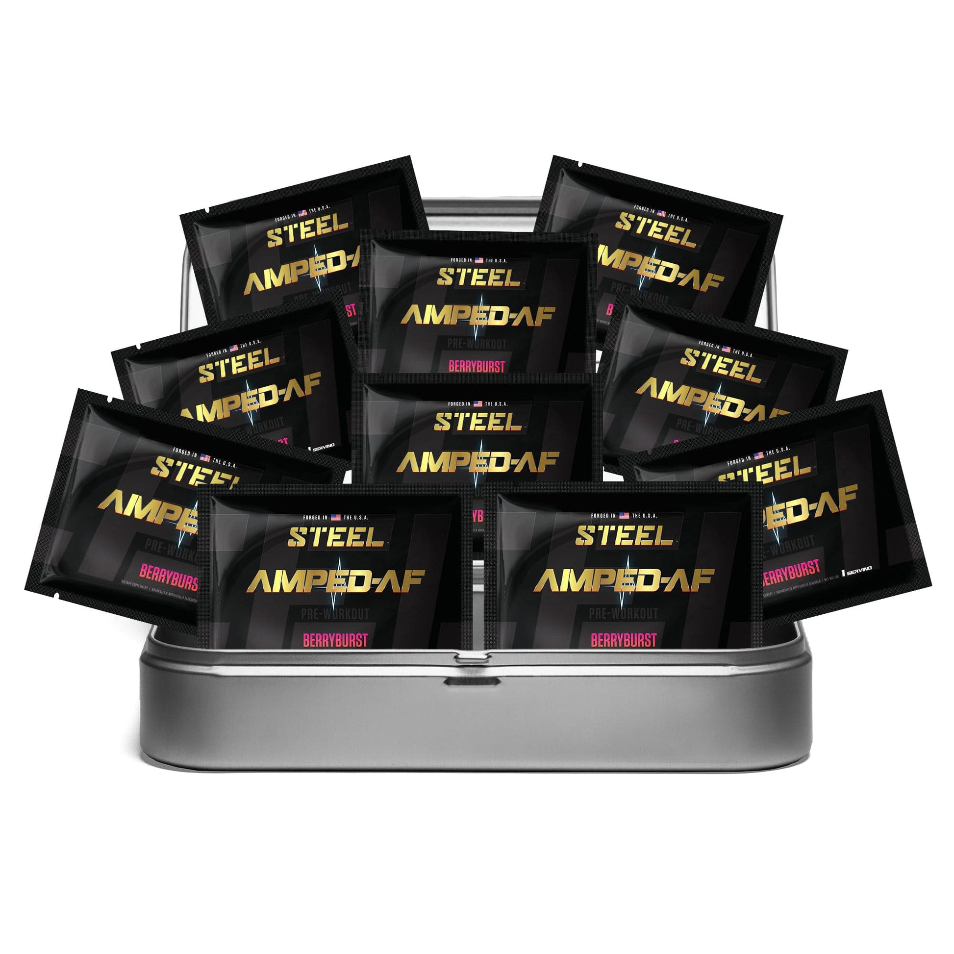 Steel Supplements Sample Berryburst / Travel Kit (10 Samples Packets) Amped-AF Sample Packets