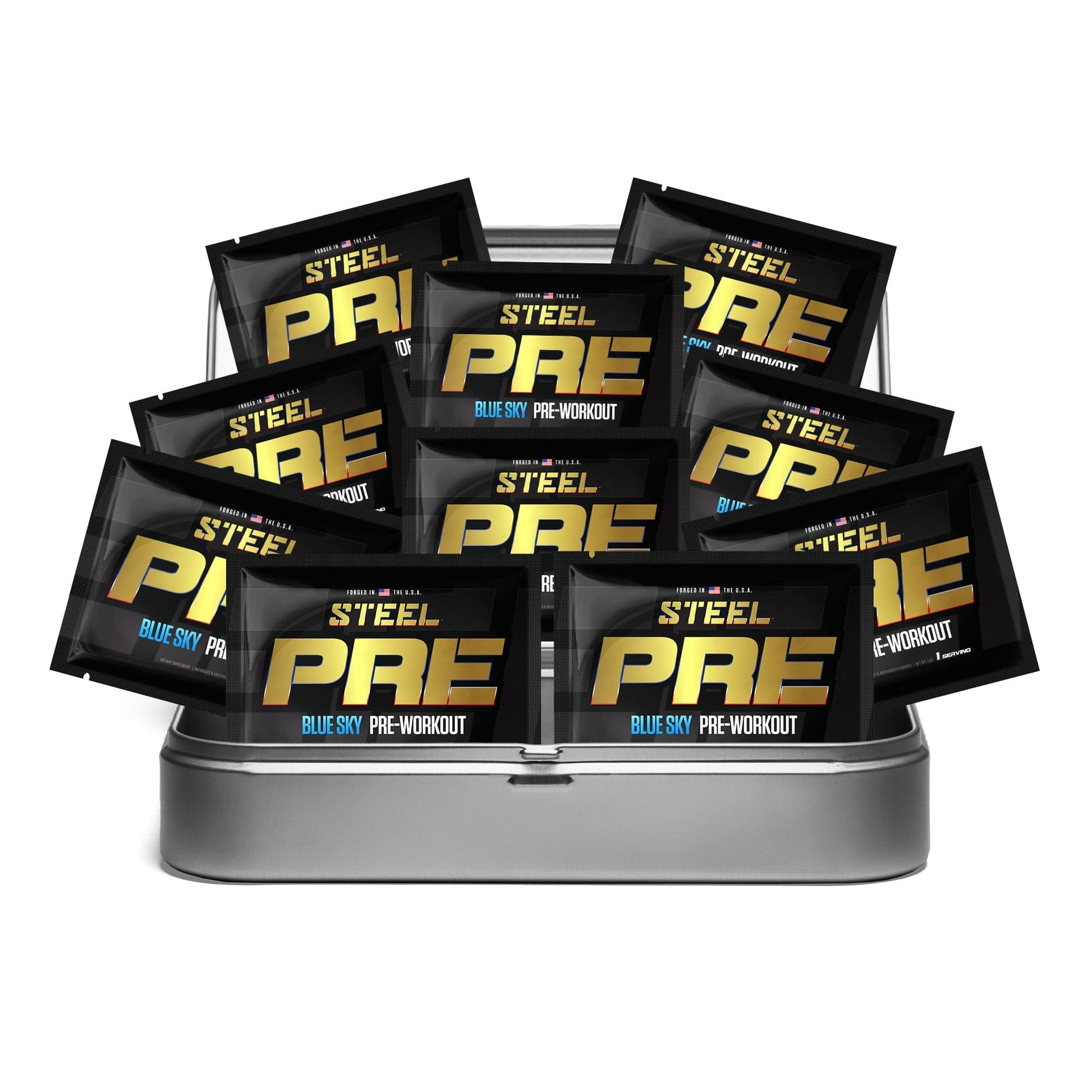 The Steel Supplements Sample Travel Kit (10 Sample Packets) / Blue Sky PRE Sample Packets