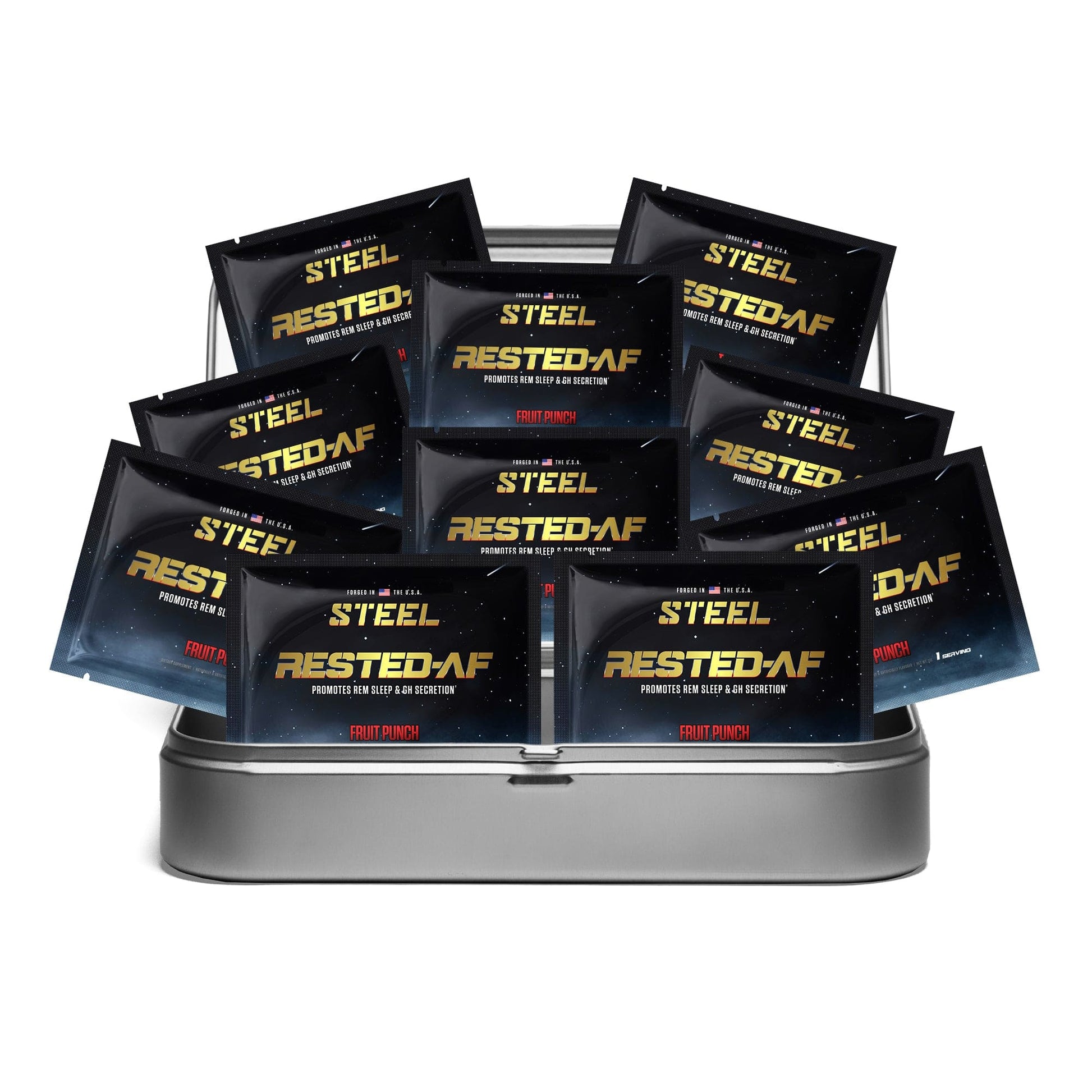 The Steel Supplements Sample Travel Kit (10 Samples Packets) / Fruit Punch RESTED-AF Sample Packets