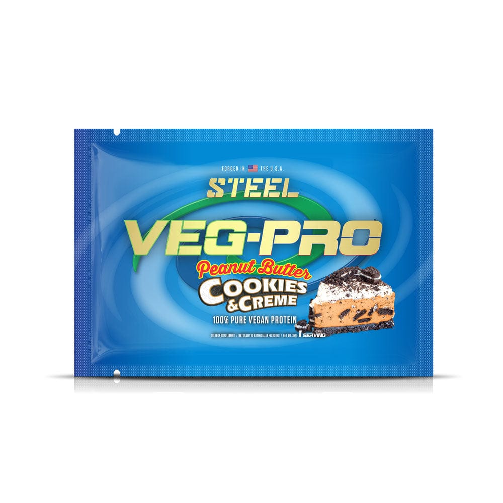 The Steel Supplements Sample Peanut Butter Cookies & Creme / 1 Serving Veg-Pro Sample Packets