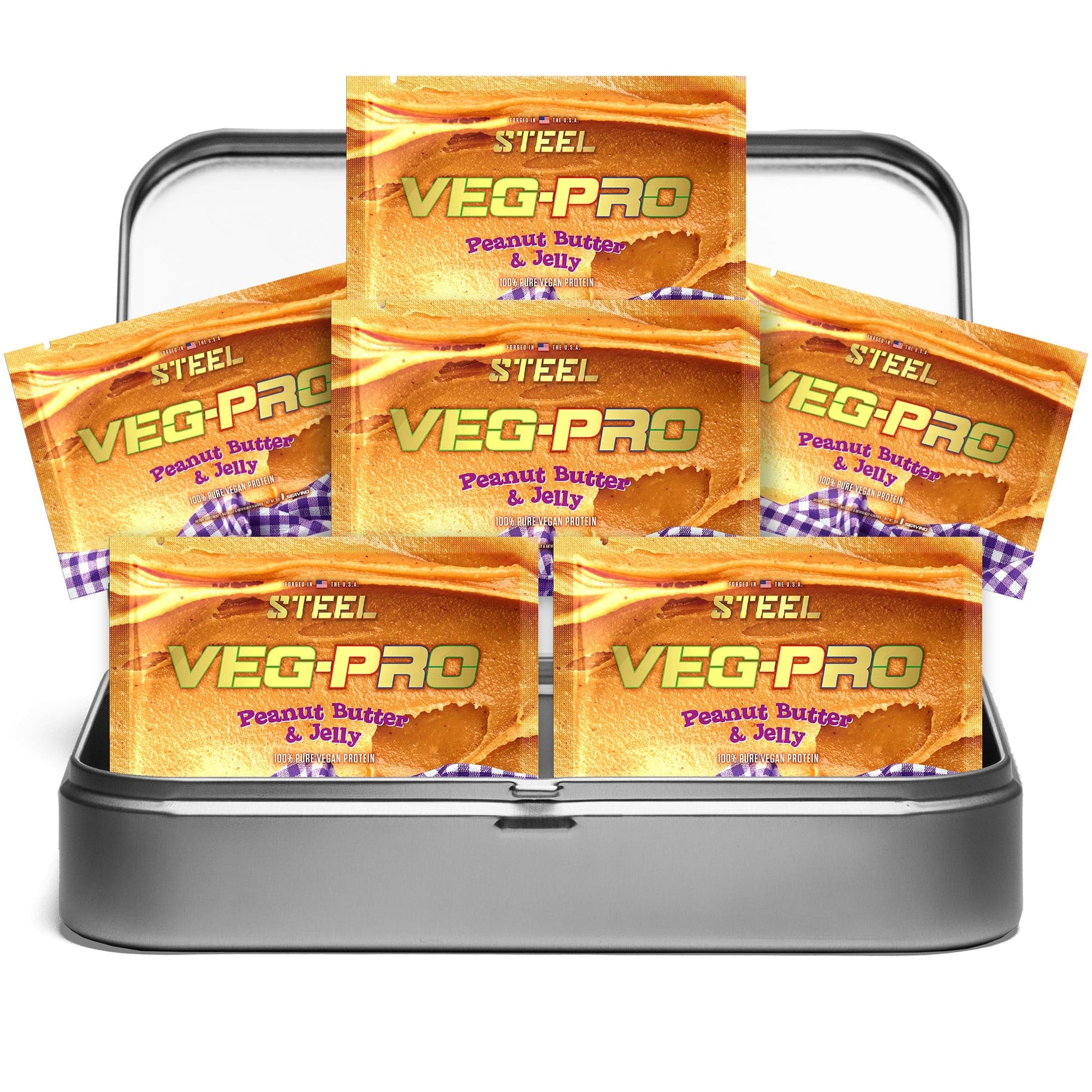 The Steel Supplements Sample Peanut Butter & Jelly / Travel Kit (6 Samples) Veg-Pro Sample Packets